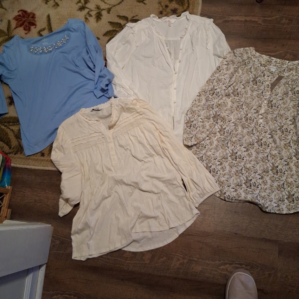 Elegant Women's Blouse Collection - Blue, White, Cream, Floral